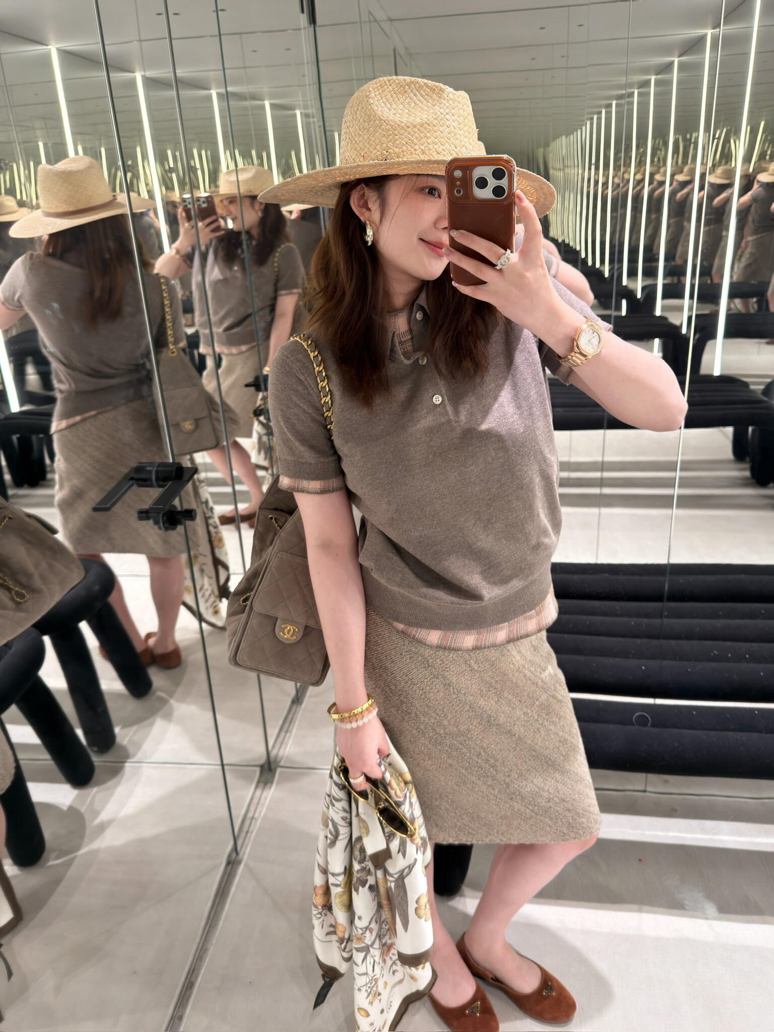 2026 Women’s Acn Two-piece-style Patchwork Polo Neck Knit Top (DD103)