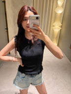 2026 Women’s Way Embroidered Ruffle Tank Top (DD129)