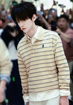 2026 New Model Triangle Brand Logo Striped Long-Sleeved Polo Shirt (CC993-A70)