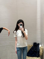 2026 Women's CD Badge Embroidered Short Sleeve (EE439)
