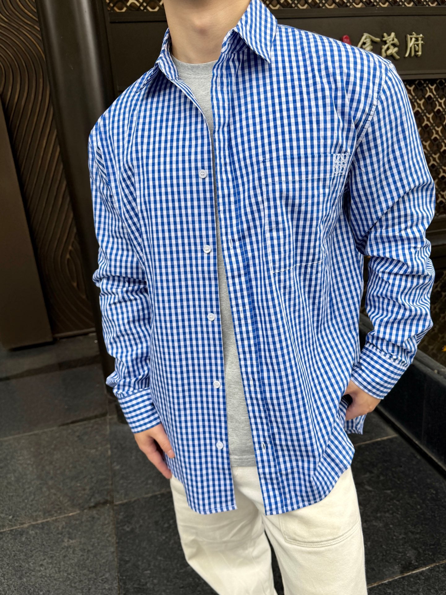 2026 New Style Way Embroidered Checkered Shirt (AA647-B30)
