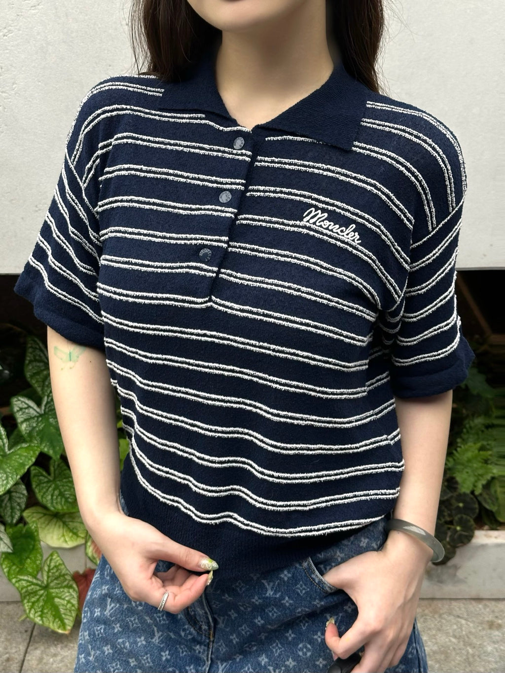 2026 Women's Mon Logo Polo Neck Knit Sweater (DD142)