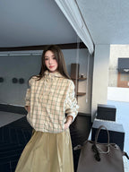 2026 Women's Acn Embroidered Checkered Hooded Jacket (FF762)