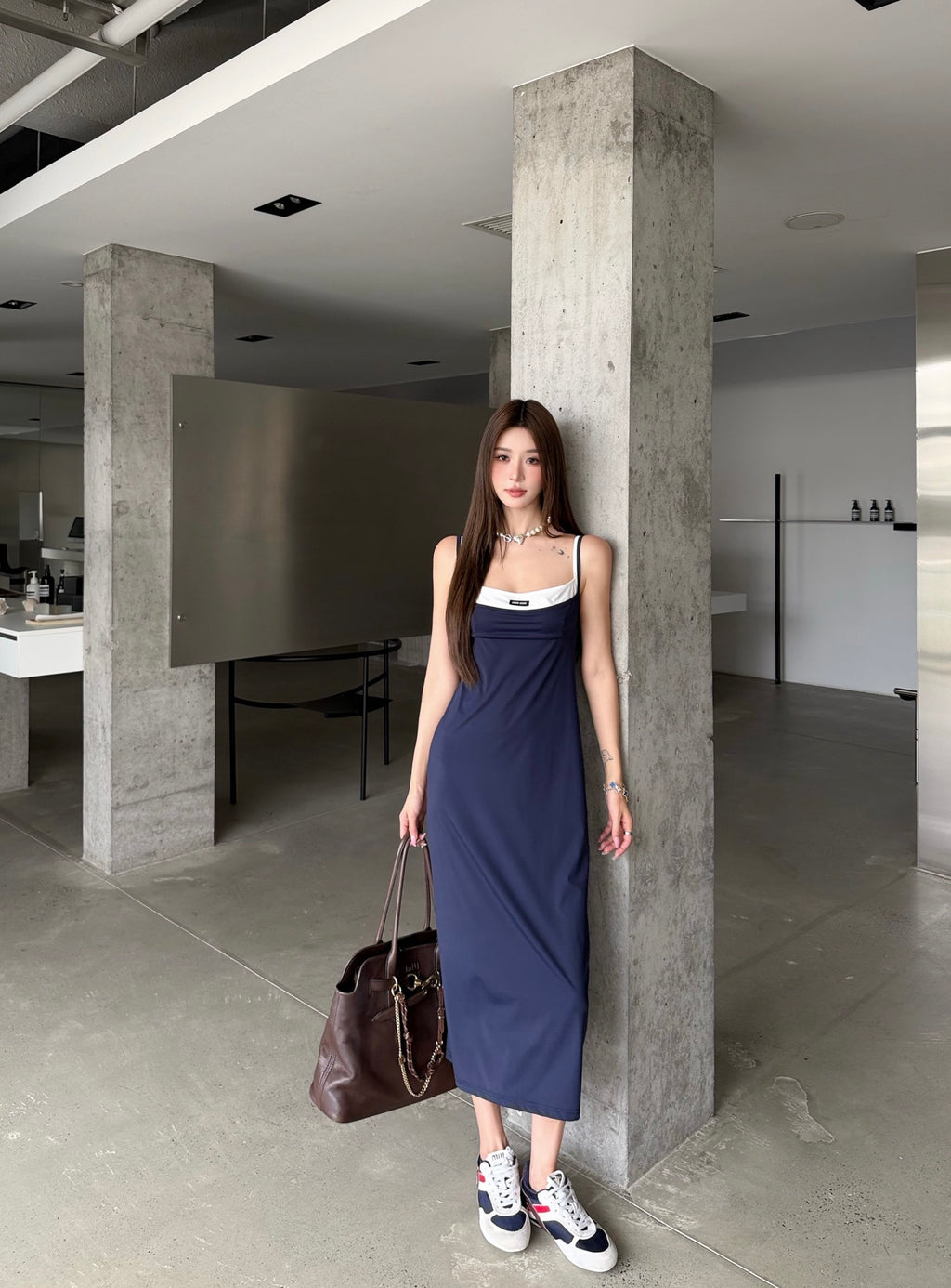 2026 Women's MM Color-Contrasting Dress (FF779)