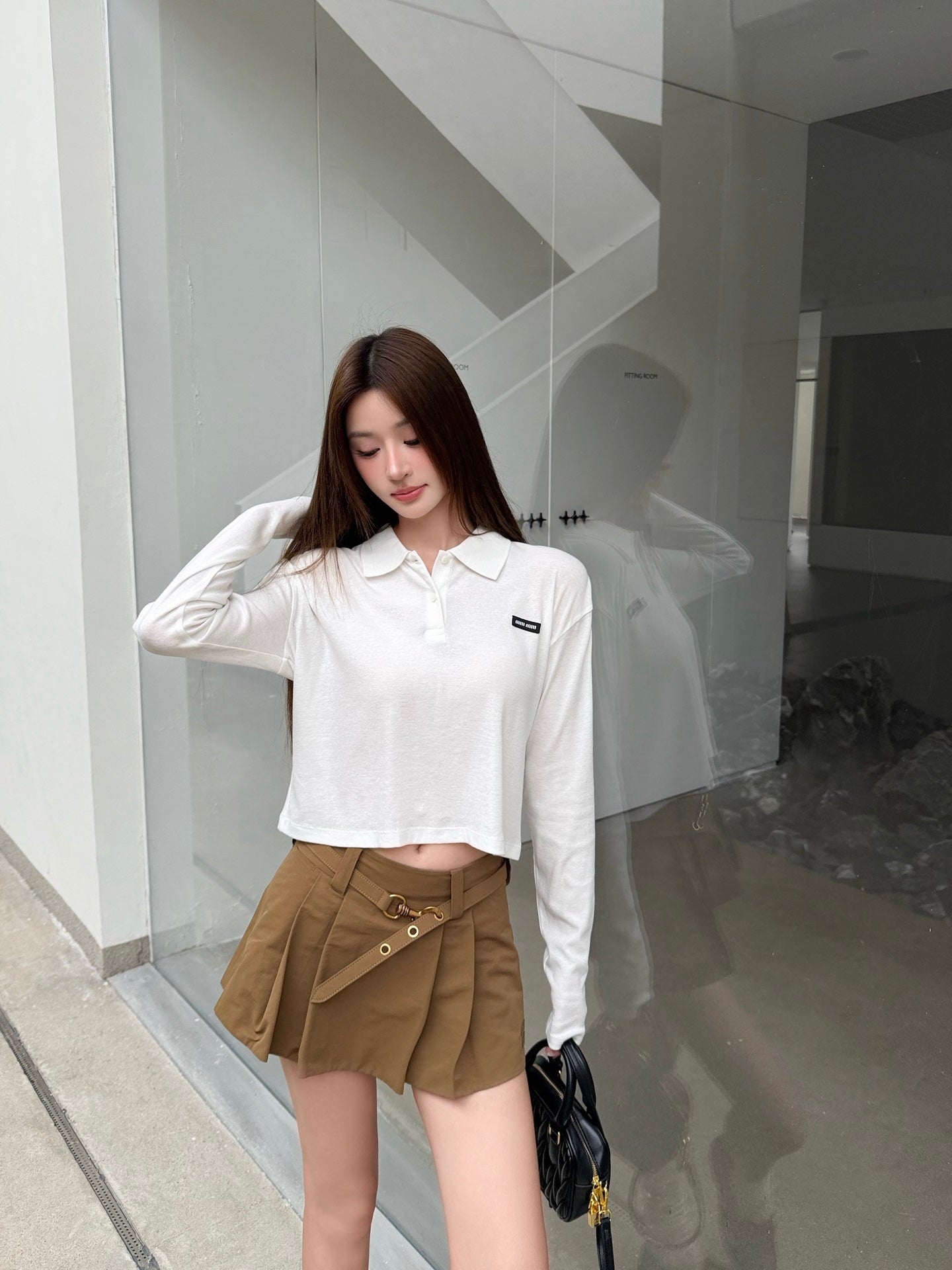 2026 Women's MM Logo Metal Belt Short Dress (FF766)