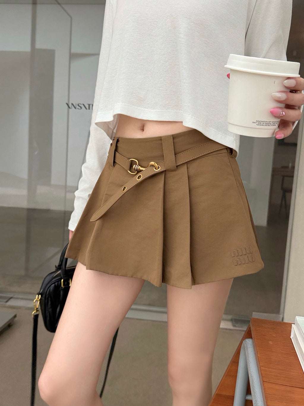 2026 Women's MM Logo Metal Belt Short Dress (FF766)