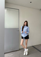 2026 Women's Way Embroidered Striped Laced Shirt (FF776)