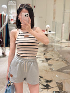 2026 Women's FF Leather Striped Tank Top (EE443)