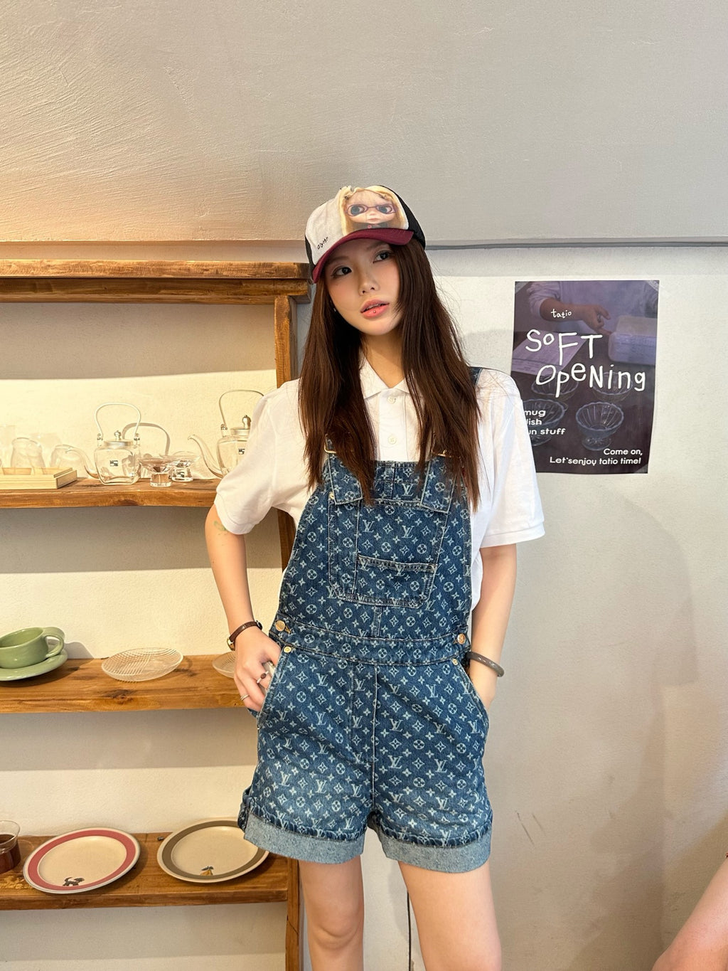 2026 Women's LY Full-Print Denim Overalls (EE441)
