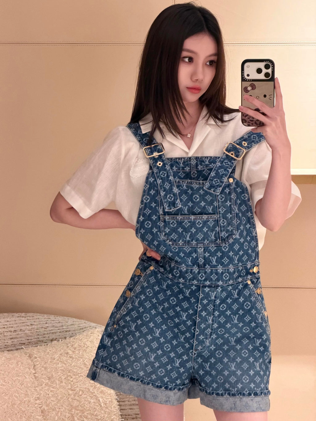 2026 Women's LY Full-Print Denim Overalls (EE441)