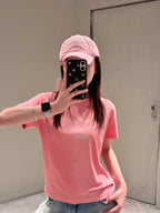 2026 Women’s Acn Short-Sleeved T-Shirt with Screen-Printed Distressed Logo (FF731)