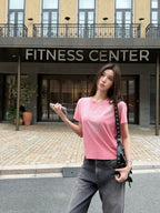 2026 Women’s Acn Short-Sleeved T-Shirt with Screen-Printed Distressed Logo (FF731)