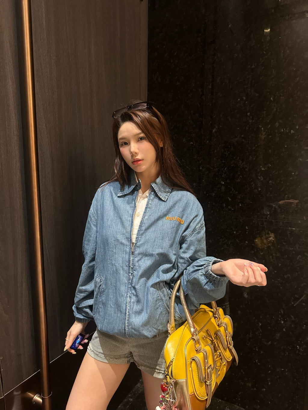 2026 Women's MM Embroidered Logo Denim Jacket (EE433)