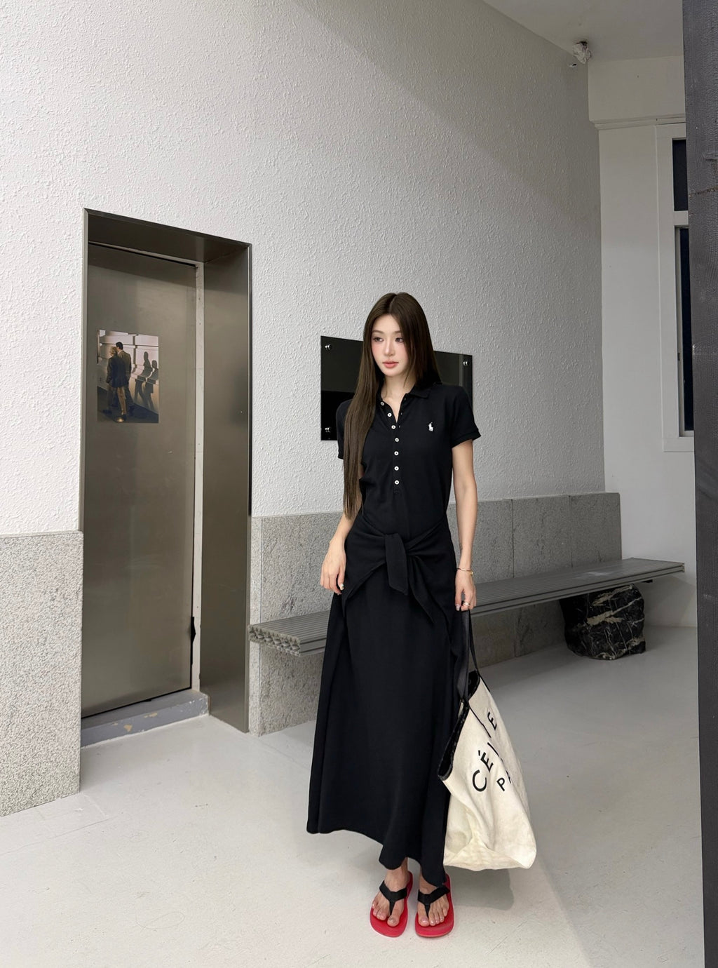 2026 Women's RL Embroidered Polo Neck Dress (FF785)