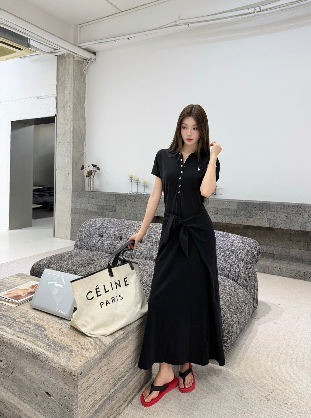 2026 Women's RL Embroidered Polo Neck Dress (FF785)