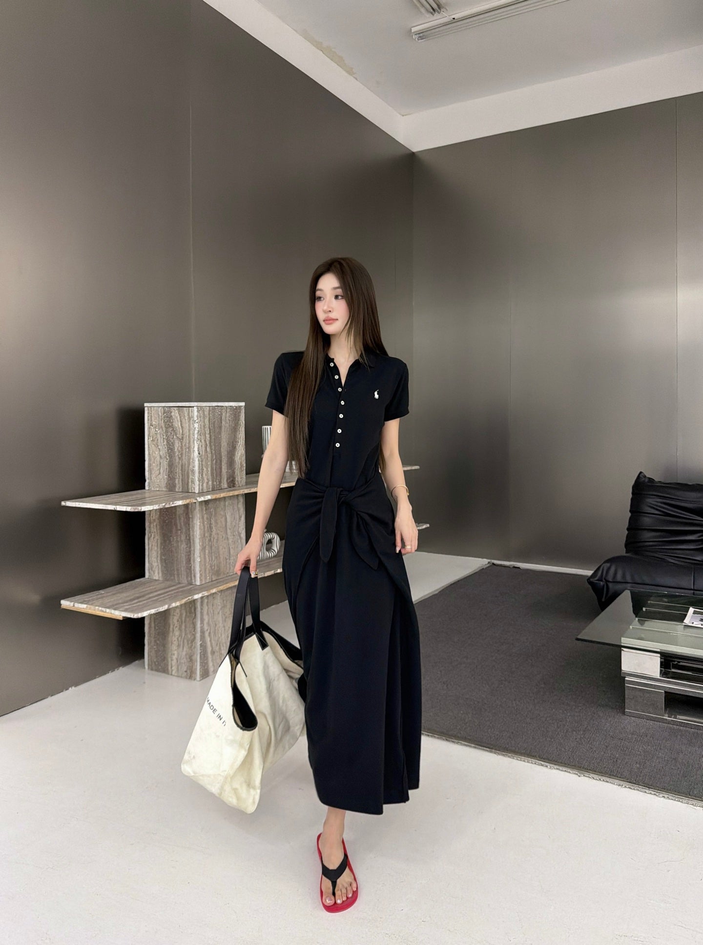 2026 Women's RL Embroidered Polo Neck Dress (FF785)
