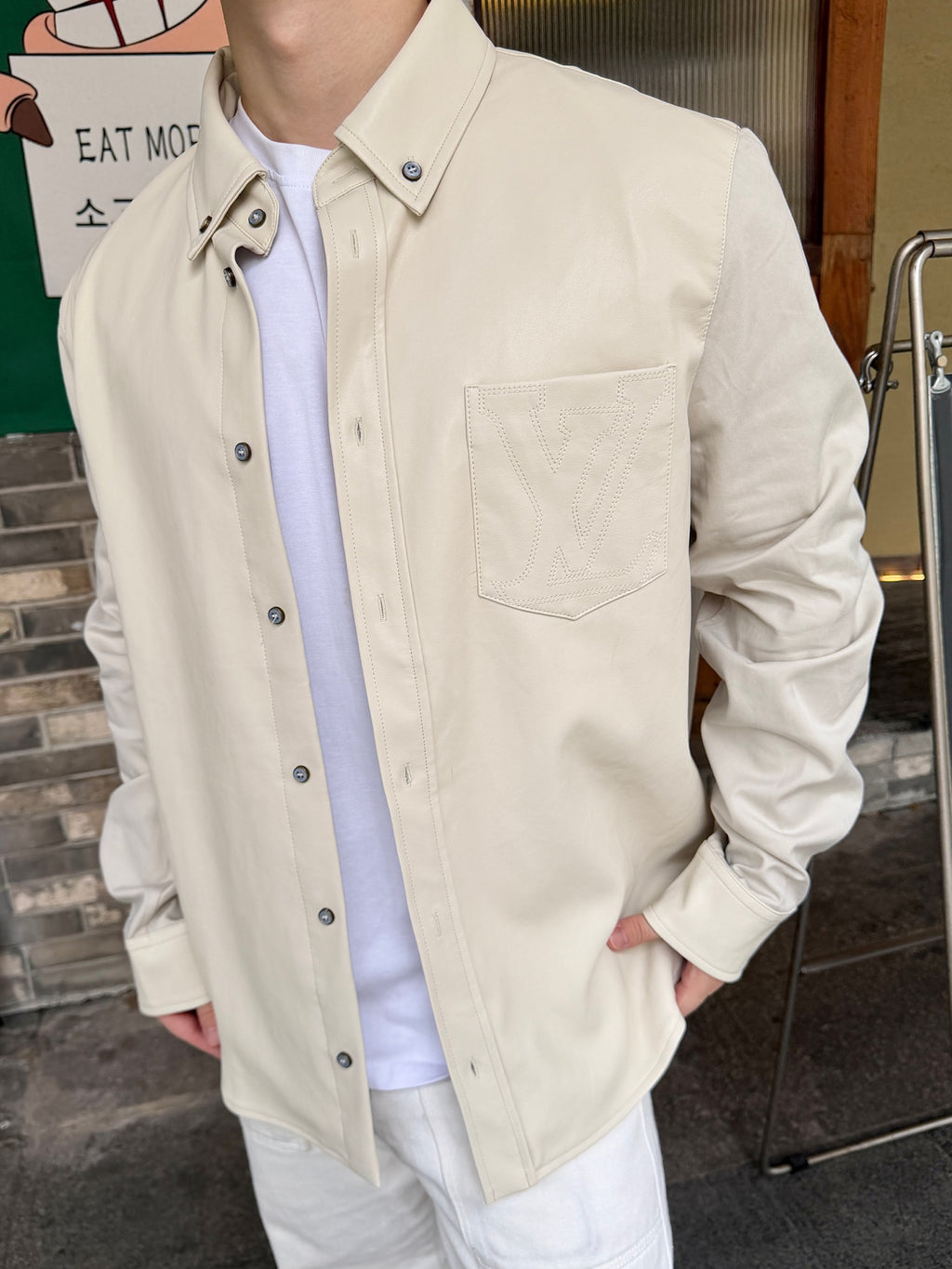 2026 New Model LY Logo Embroidered Single-Button Leather Jacket (AA663-B80)