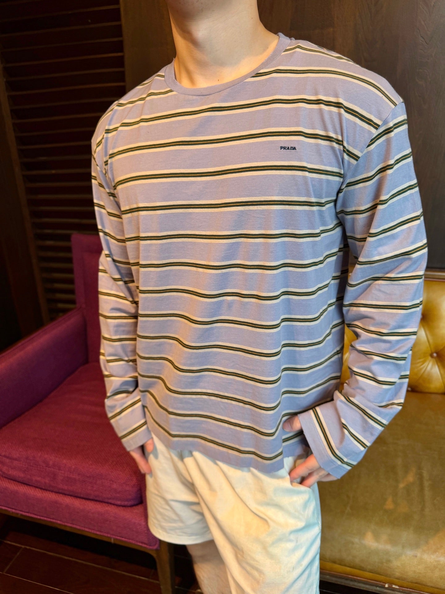 2026 New Model Triangle Brand Embroidered Striped Long-Sleeve Shirt (CC7006-A70)