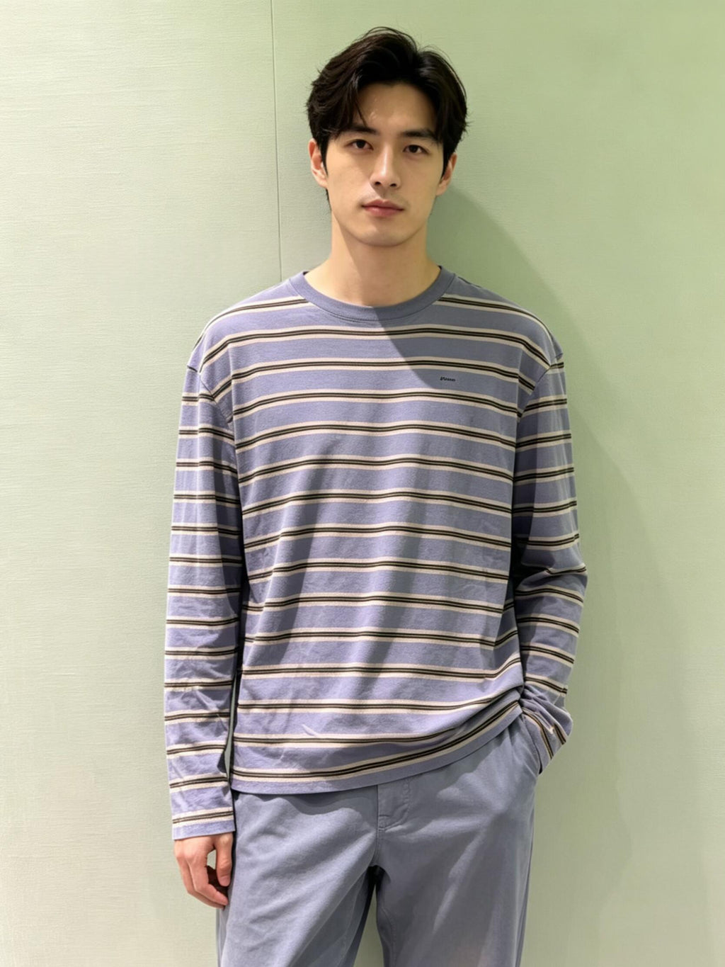 2026 New Model Triangle Brand Embroidered Striped Long-Sleeve Shirt (CC7006-A70)