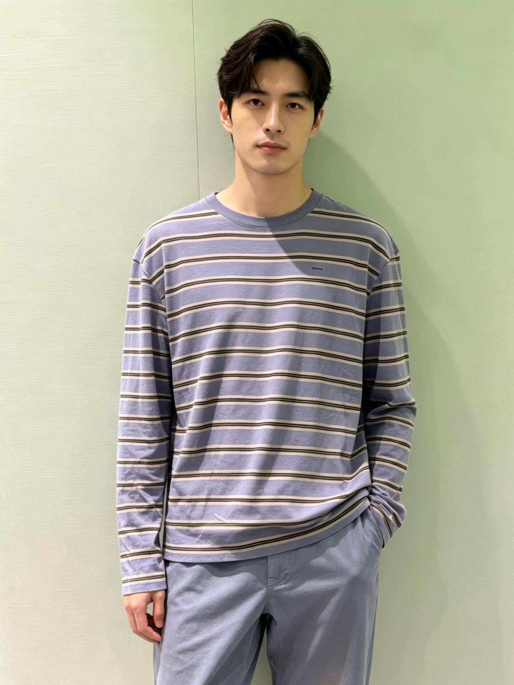 2026 New Model Triangle Brand Embroidered Striped Long-Sleeve Shirt (CC7006-A70)