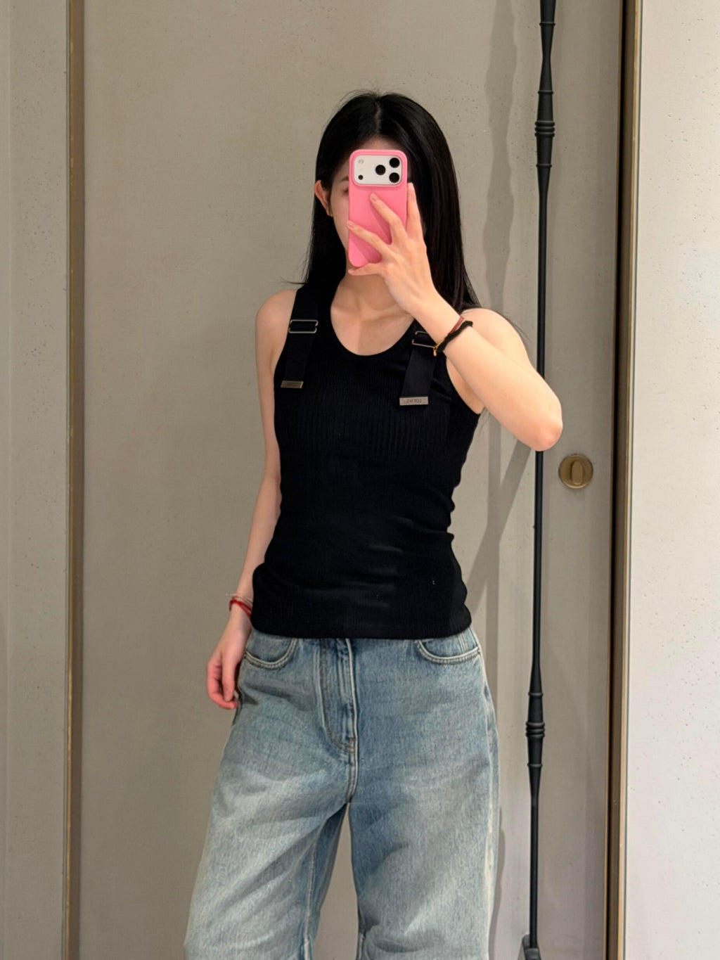 2026 Women's Way Metal Shoulder Strap Tank Top (FF783)