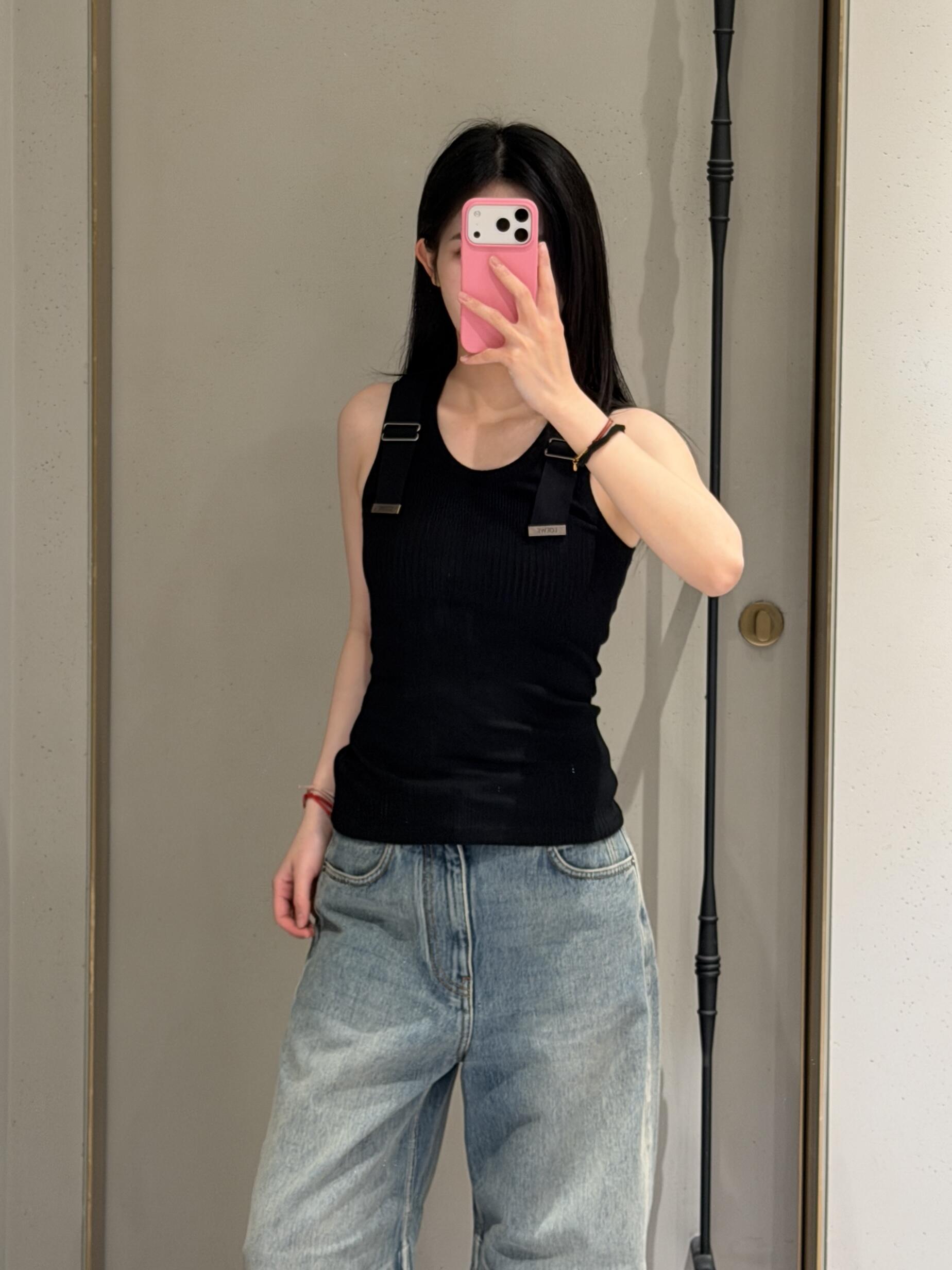 2026 Women's Way Metal Shoulder Strap Tank Top (FF783)