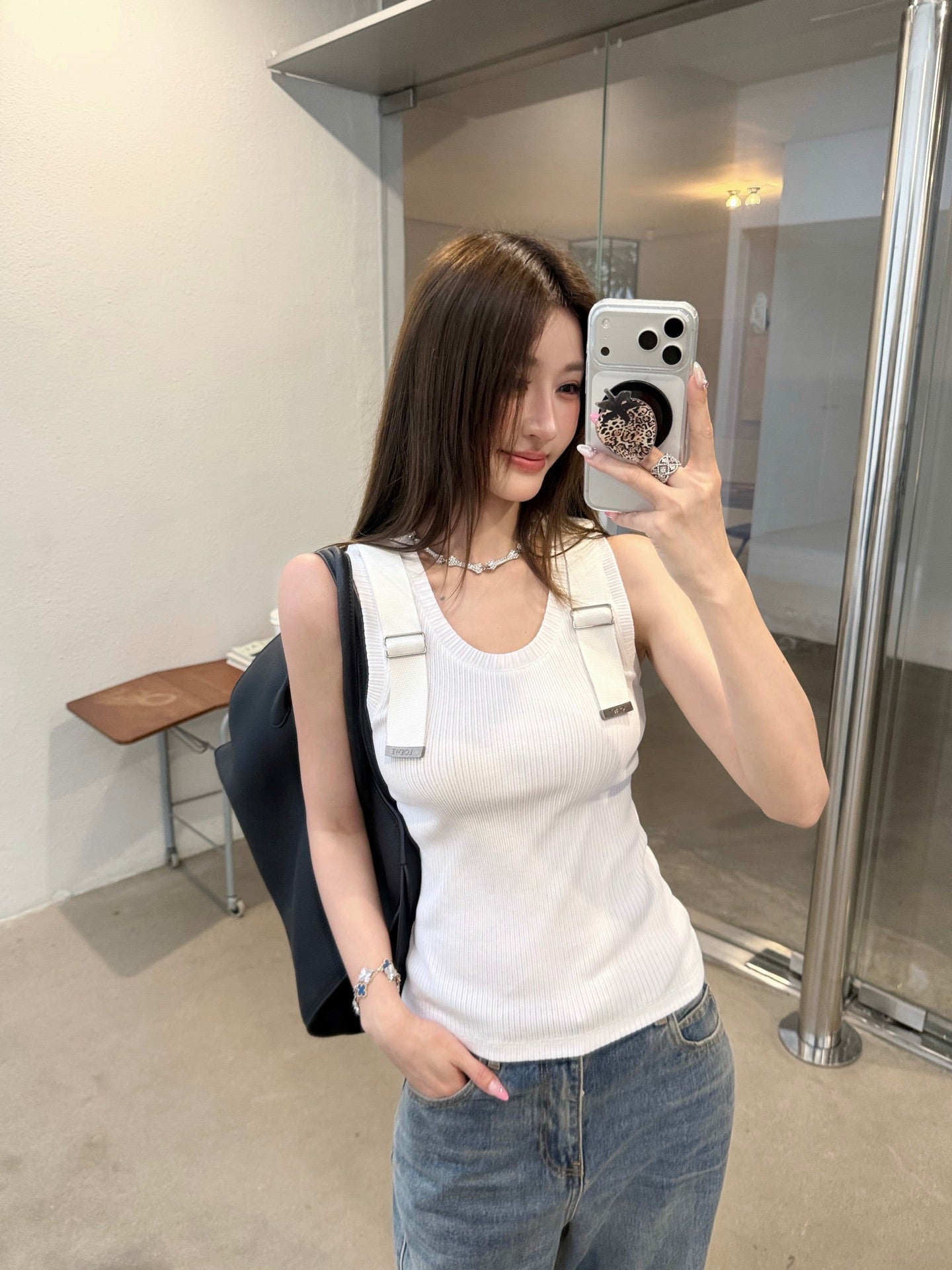 2026 Women's Way Metal Shoulder Strap Tank Top (FF783)