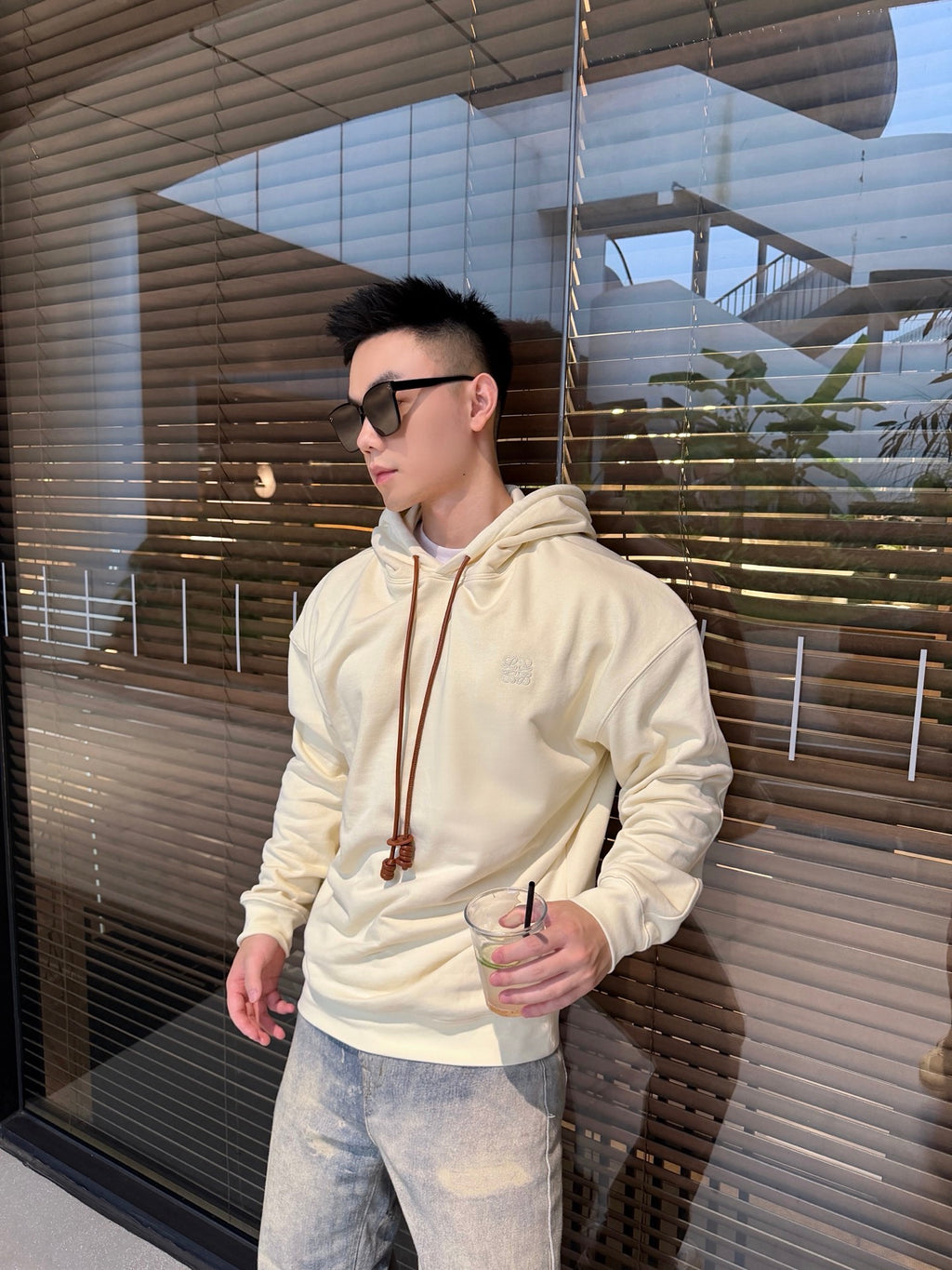 2026 New Style Way Leather Embroidered Hooded Sweatshirt (25196-B10)