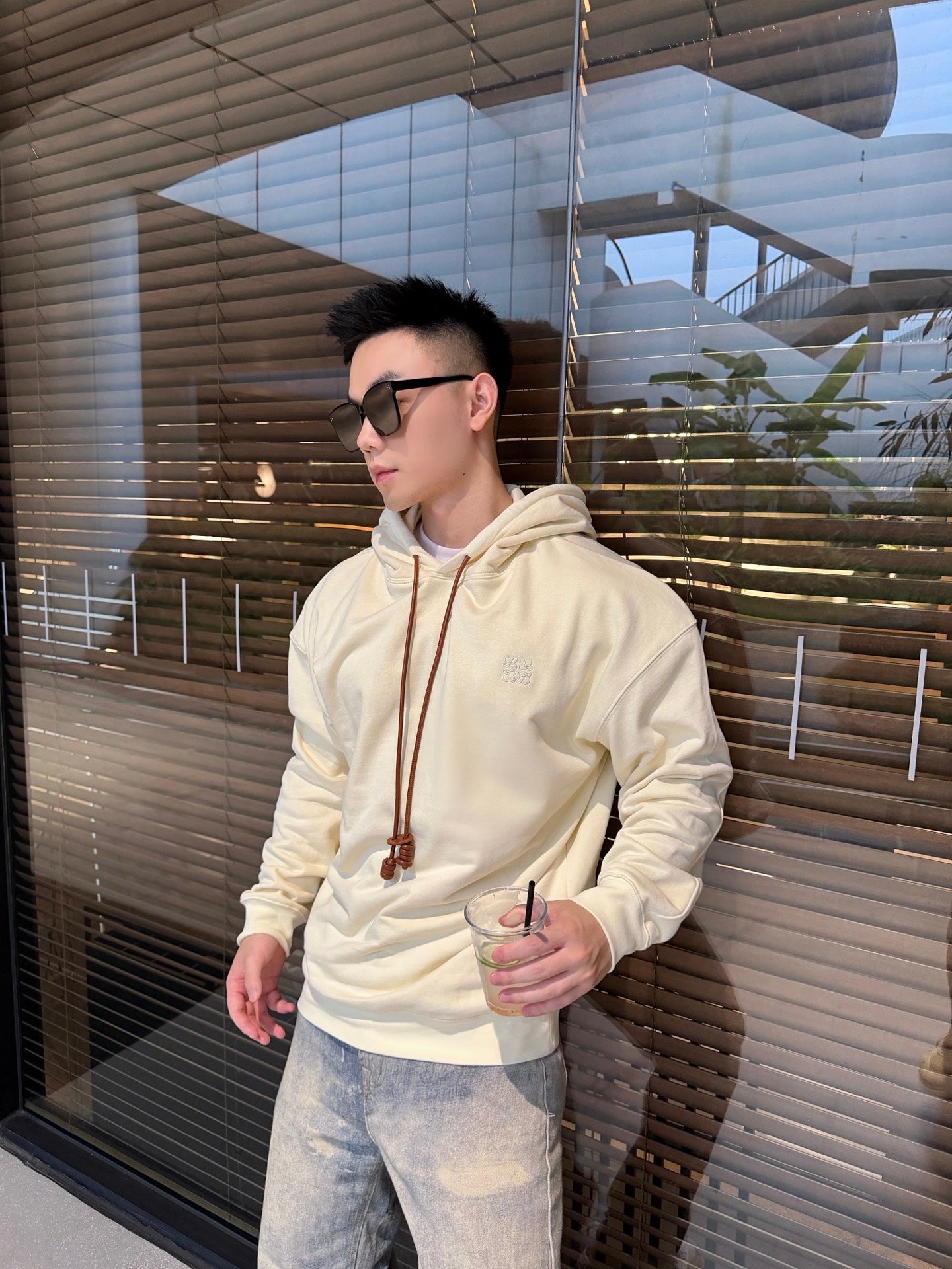 2026 New Style Way Leather Embroidered Hooded Sweatshirt (25196-B10)