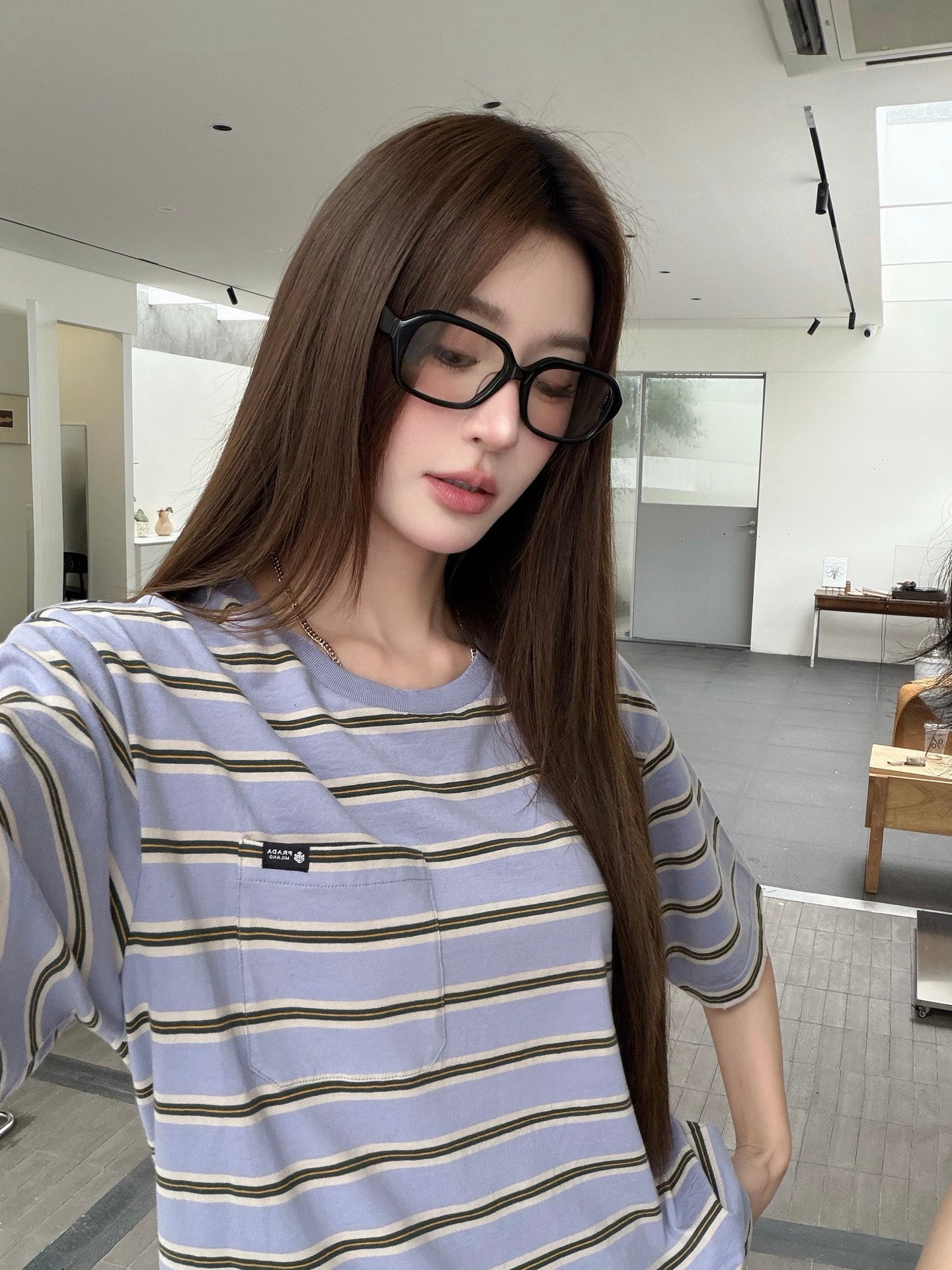 2026 Women's Triangle Brand Logo Striped Short Sleeve (FF791)