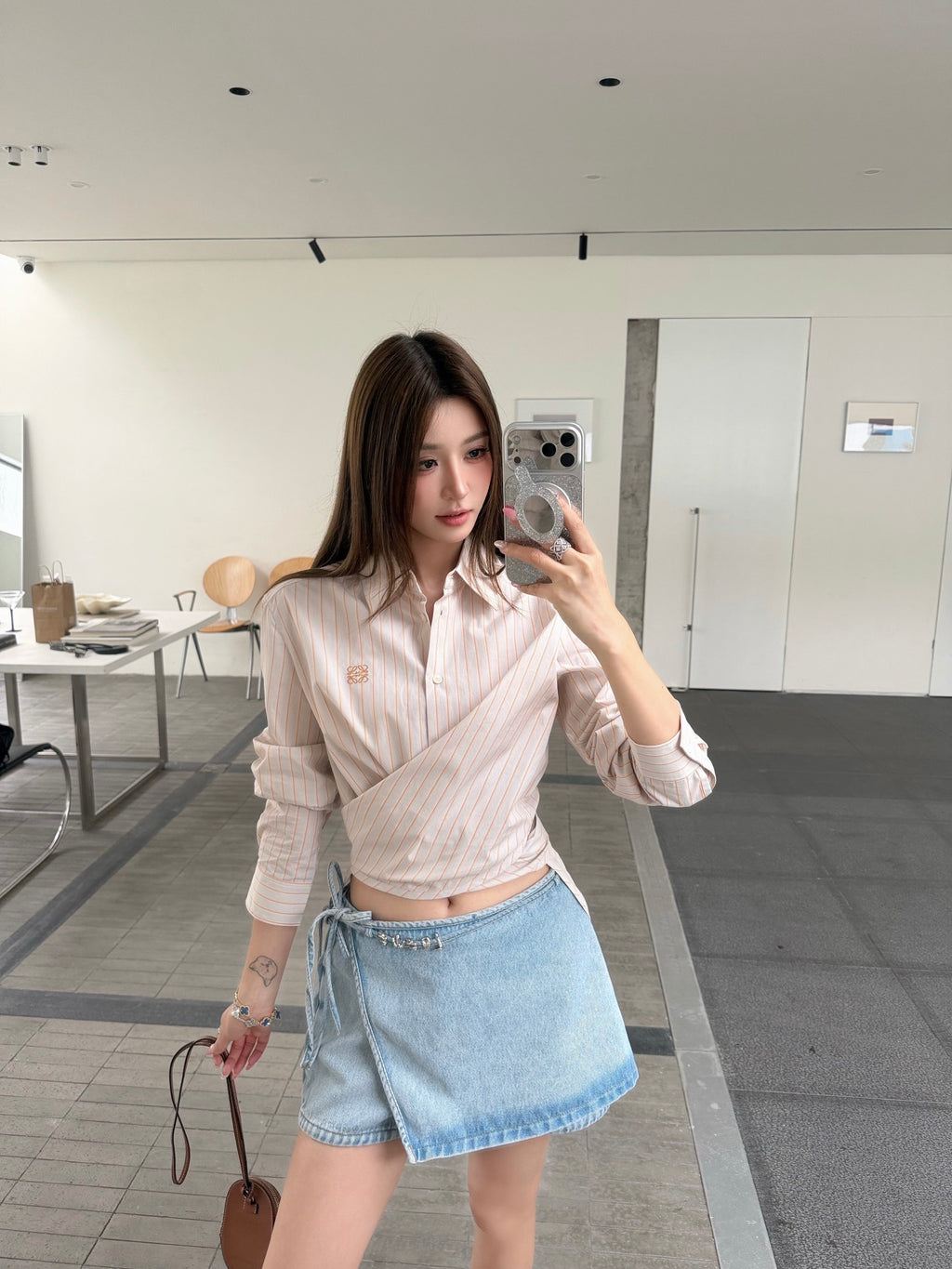 2026 Women's Way Letter Metal Denim Short Skirt (FF792)