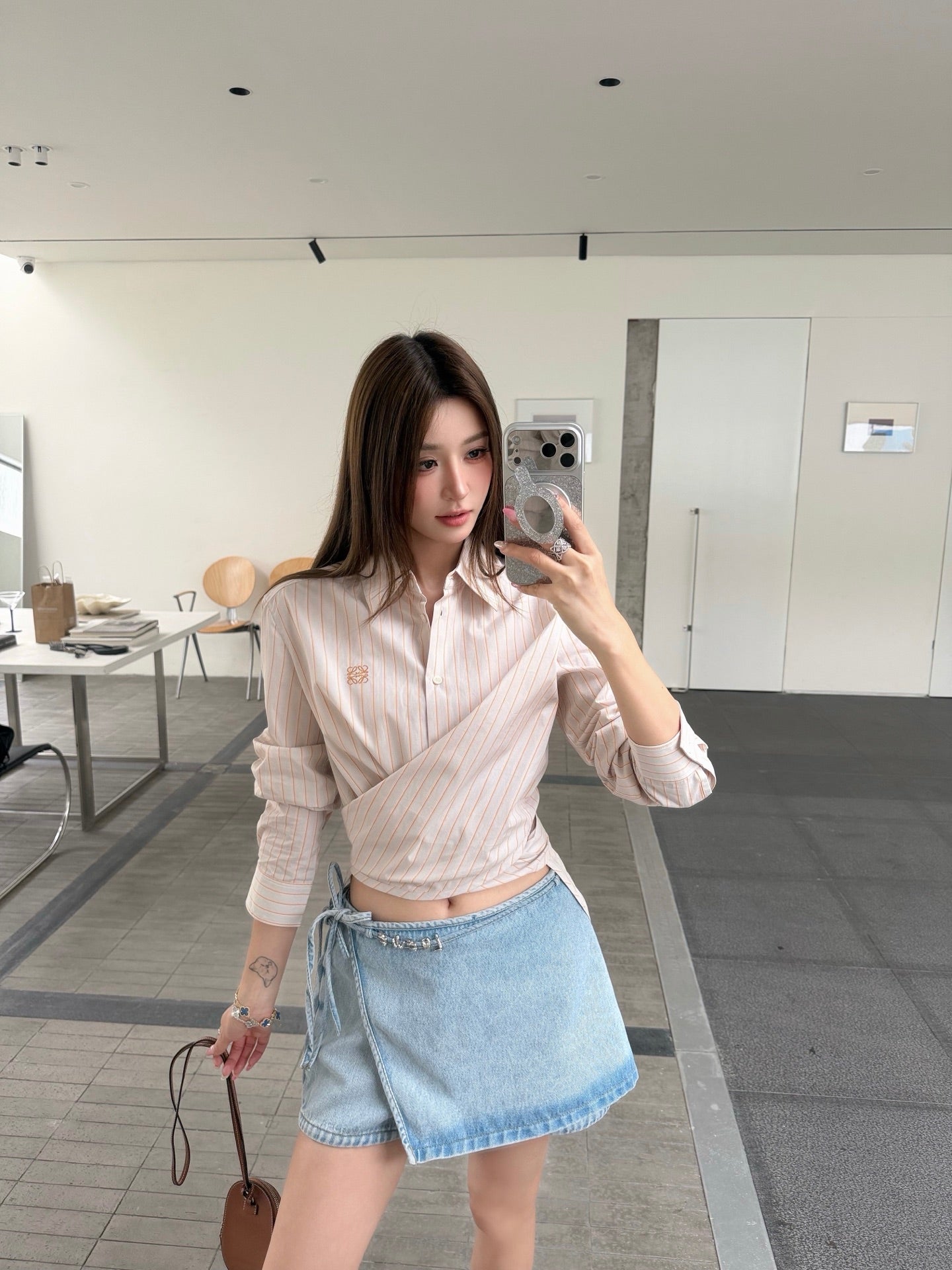 2026 Women's Way Letter Metal Denim Short Skirt (FF792)
