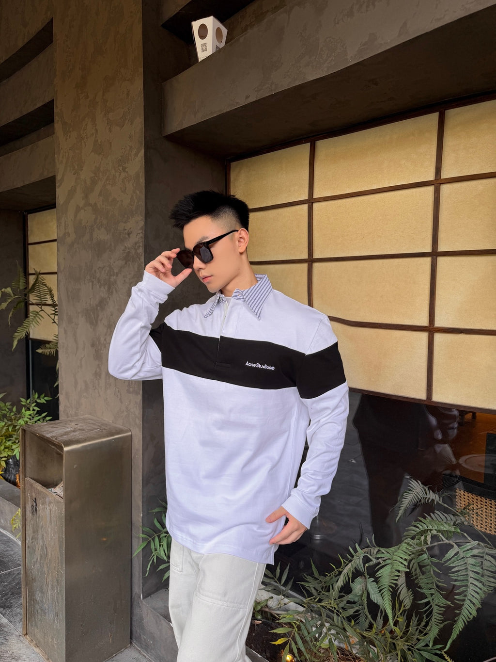 2026 New Model Acn Embroidered Stripes Polo Neck Long Sleeve (BB913-A95)