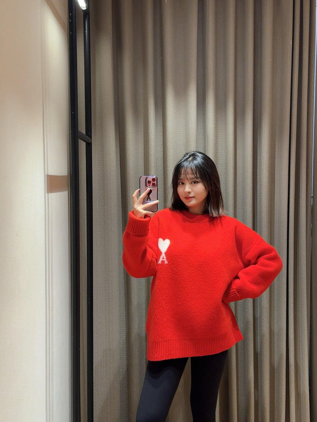 2026 New Model Heart A Heart Patterned Round-neck Sweater (25374-B15)