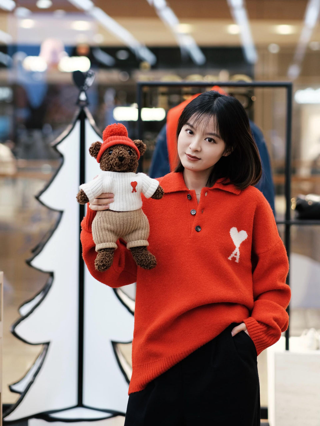 2026 New Model Heart A Heart Patterned Knitted Polo Shirt (AA648-B25)