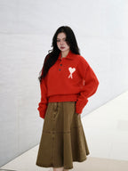 2026 New Model Heart A Heart Patterned Knitted Polo Shirt (AA648-B25)