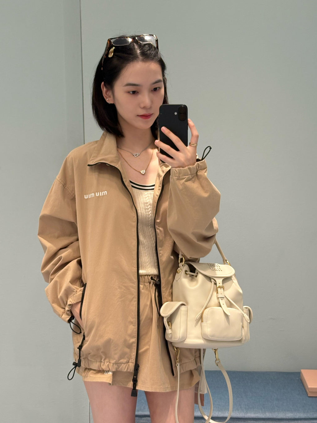 2026 Women's MM Logo Zipper Coat (FF806)