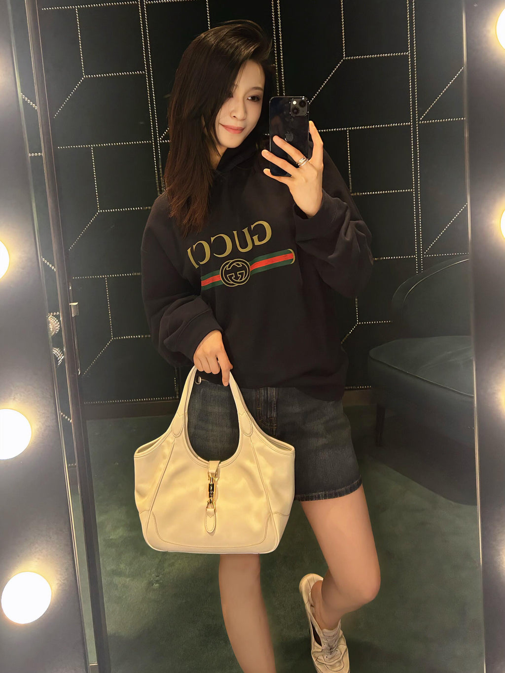 2026 Women's GU Printed Hooded Sweatshirt (DD177)