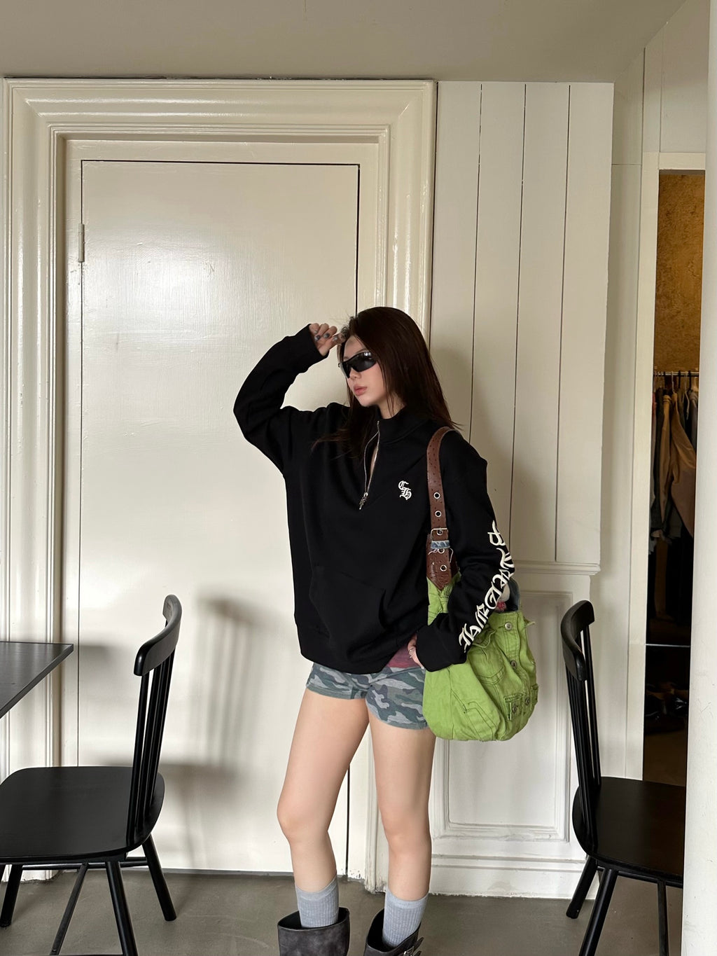 2026 Women's CH Embroidered Half-Zip Long-Sleeve (DD136)