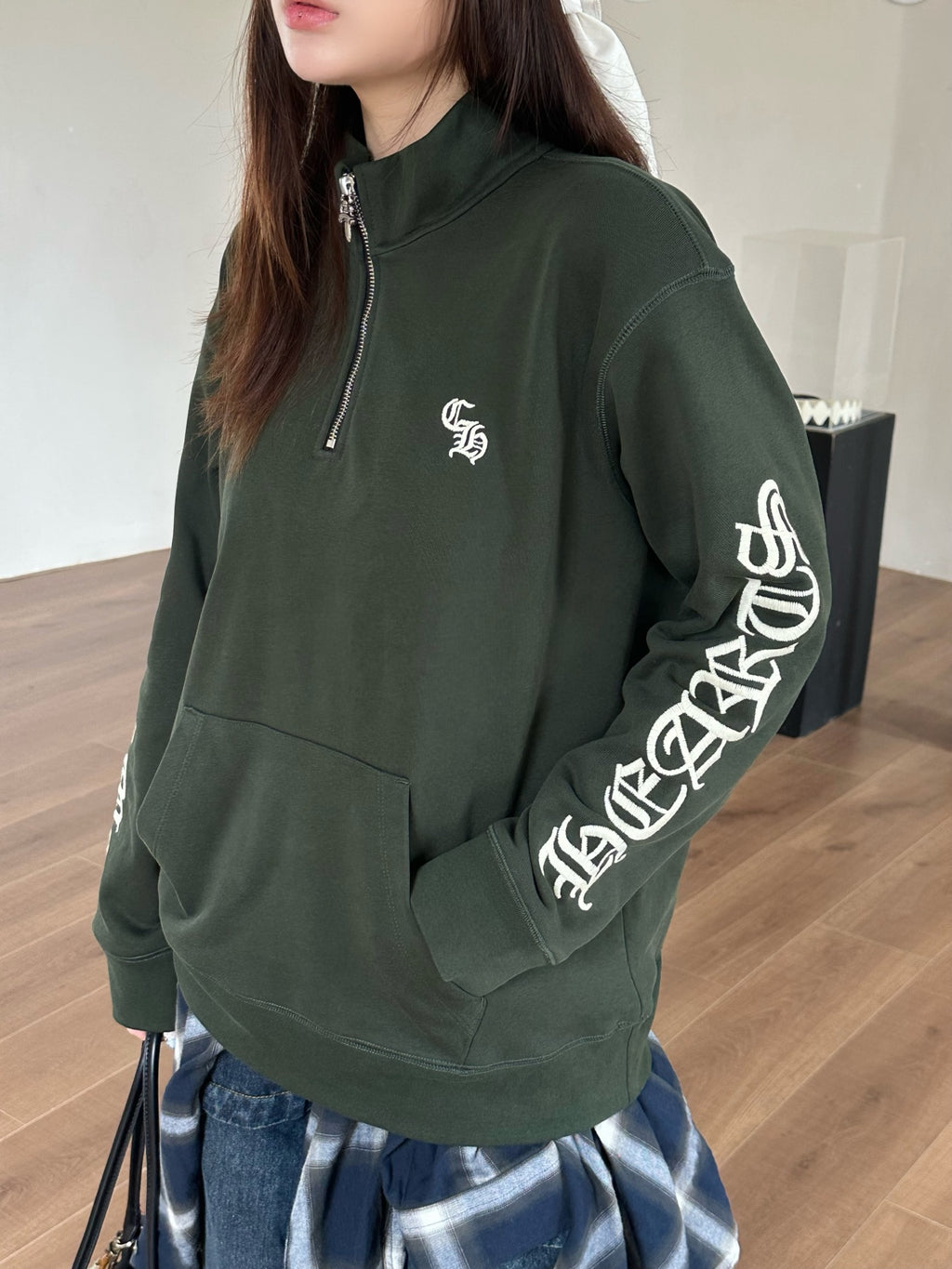 2026 Women's CH Embroidered Half-Zip Long-Sleeve (DD136)