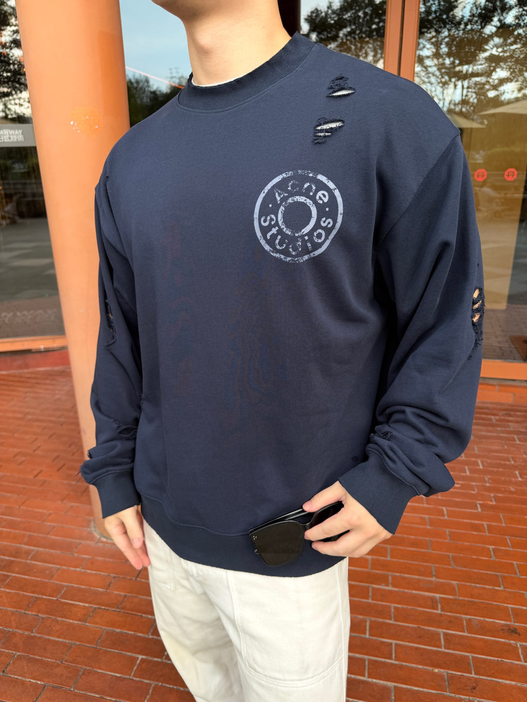 2026 New Model Acn Hole-Embossed Vintage Logo Sweatshirt (AA695-A90)