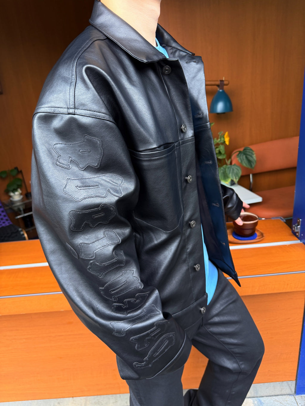 2026 New Model Balen Embroidered Leather Jacket (AA660-C40)