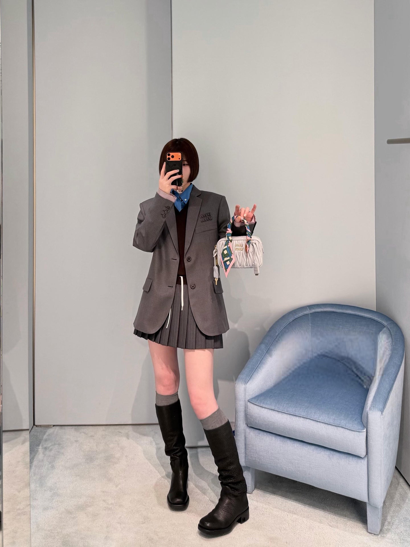 2026 Women's MM Logo Single-Piece Wool Suit (EE430)