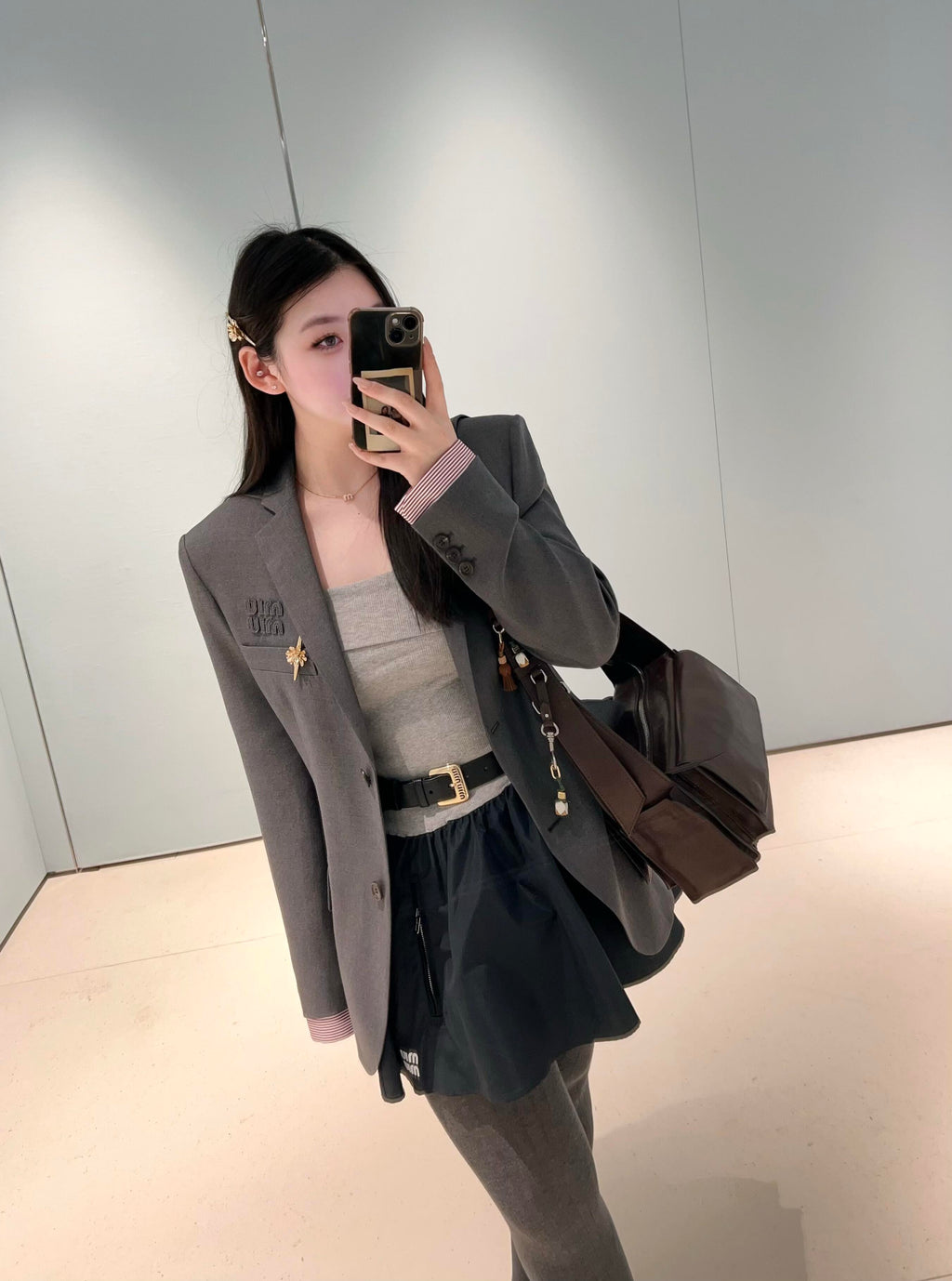 2026 Women's MM Logo Single-Piece Wool Suit (EE430)