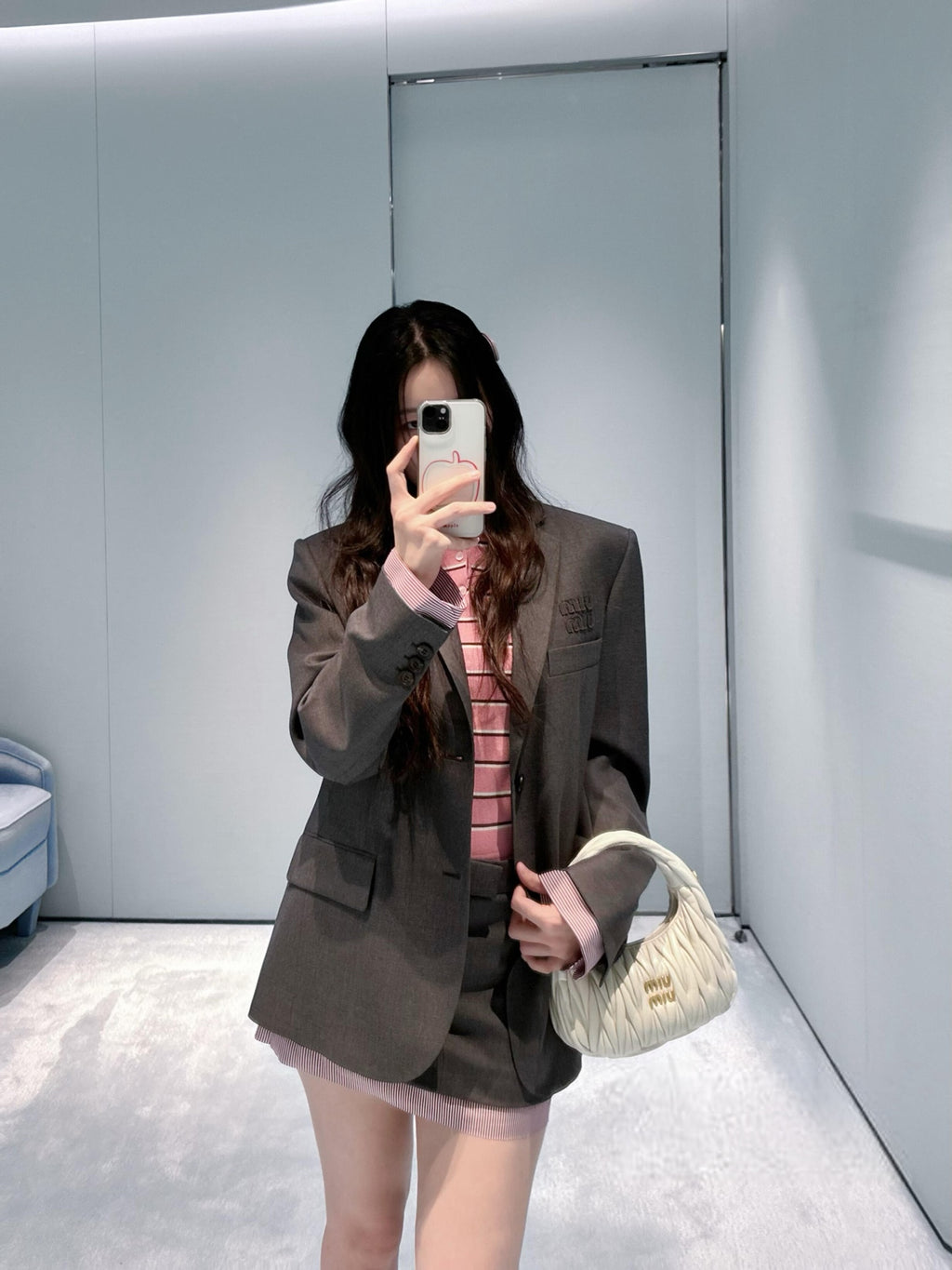 2026 Women's MM Logo Single-Piece Wool Suit (EE430)