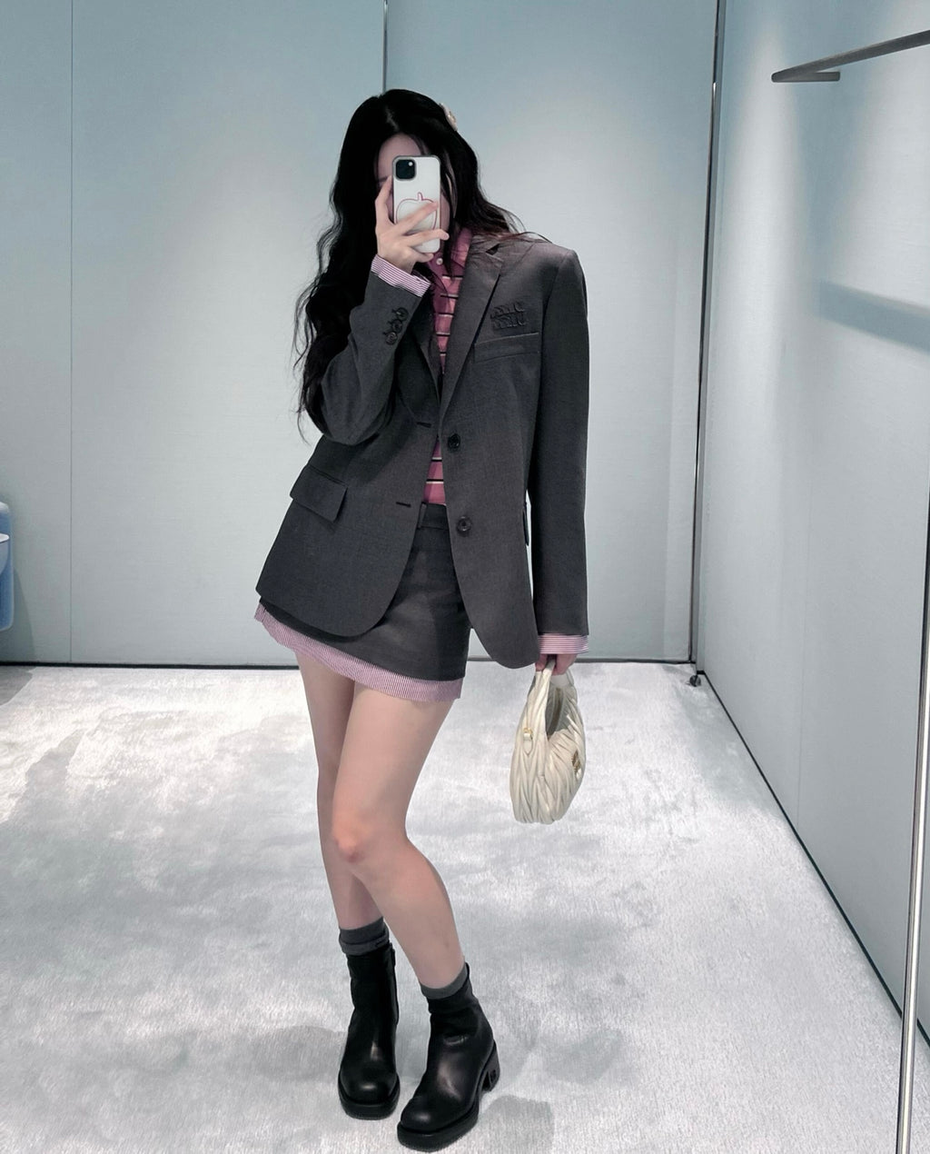 2026 Women's MM Logo Single-Piece Wool Suit (EE430)