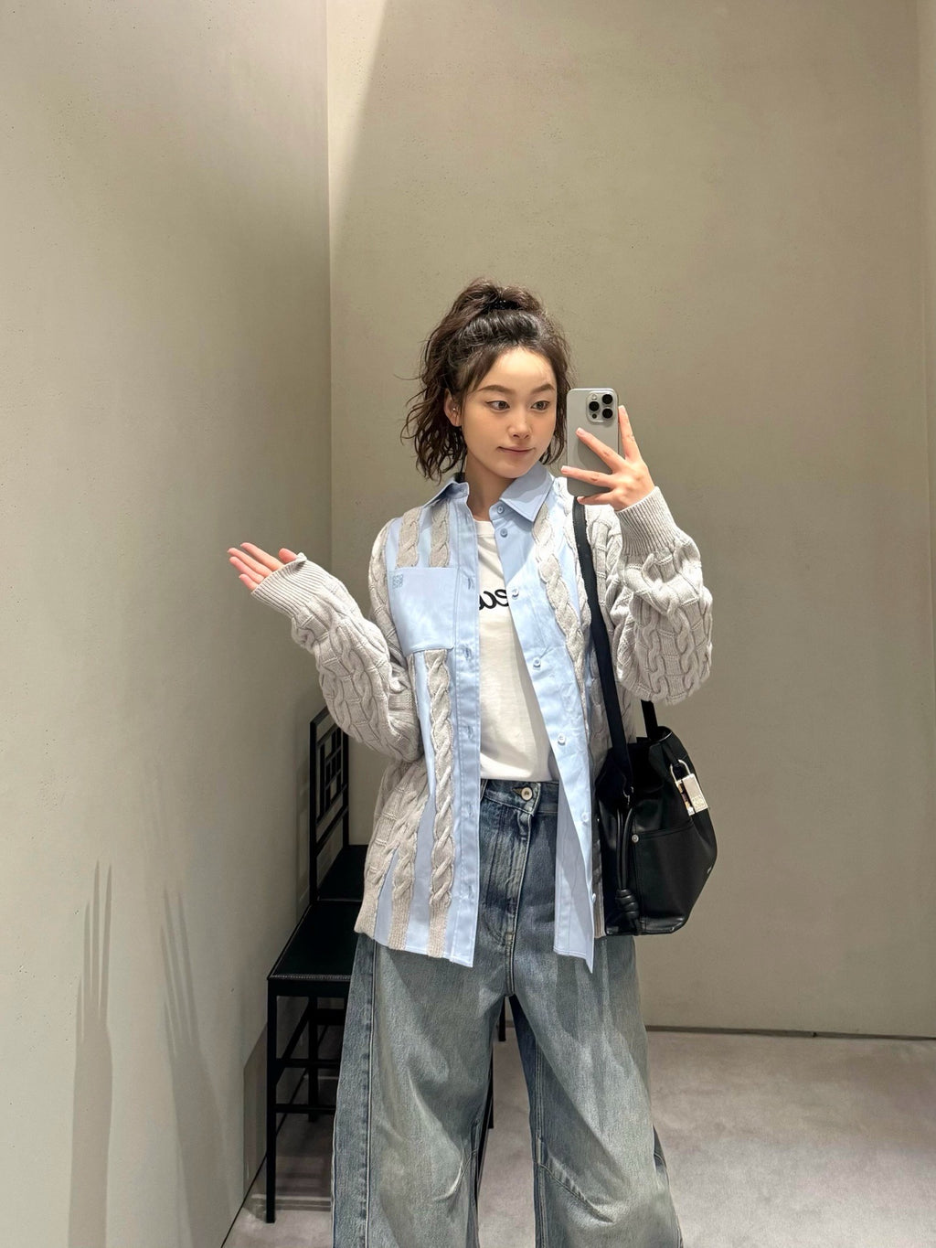 2026 Women's Way Embroidered Wool Blend Shirt (DD115)