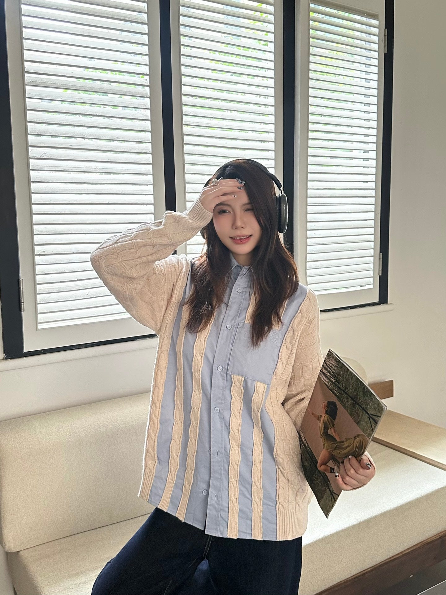 2026 Women's Way Embroidered Wool Blend Shirt (DD115)