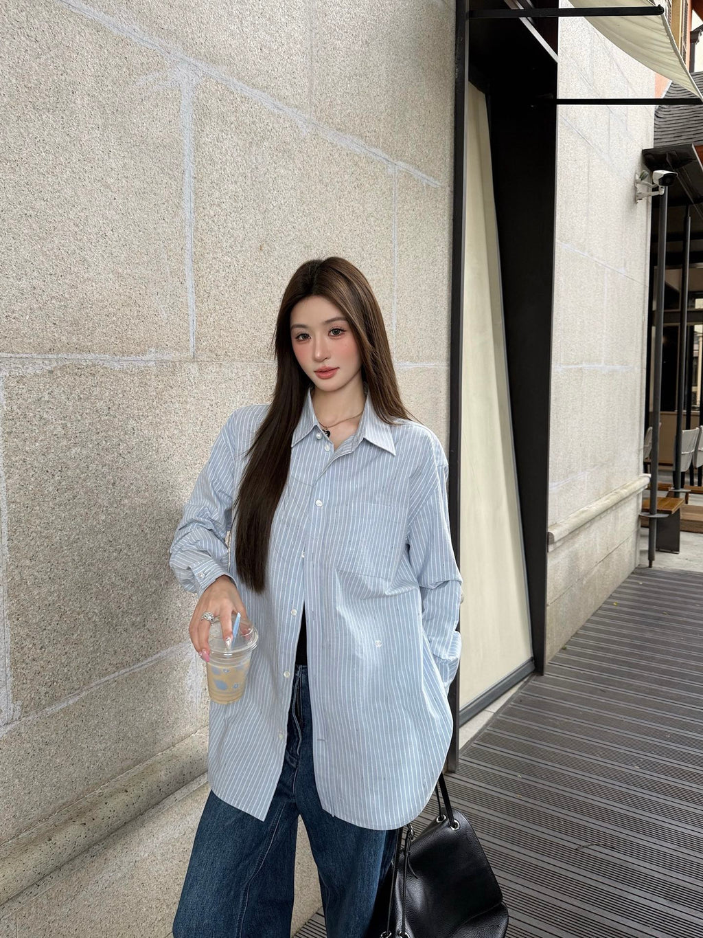 2026 Women's CC Double C Embroidered Striped Shirt (FF804)