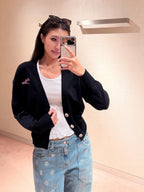 2026 Women's LY Embroidered Gemstone Cardigan Sweater (DD156)